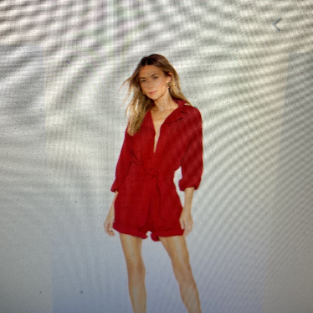 Nili Lotan Ariana Romper in Sunkissed Red